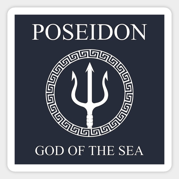 Poseidon Greek God of the Sea Trident Magnet by AgemaApparel